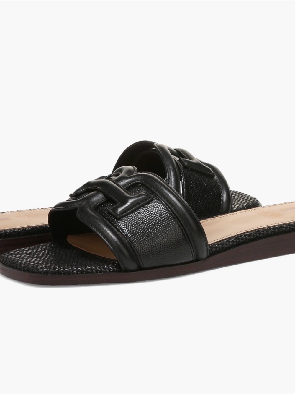 NWOT!! Sam Edelman Black Leather Slide Sandals